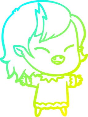 Bir insan tarafından çizilmiş gülen vampir kız çizgi filmi.