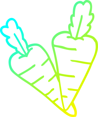 Bir insan tarafından çizilmiş havuç karikatürü çizimi.