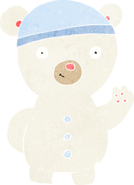 bir insan tarafından çizilmiş kutup ayısı yavrusu.