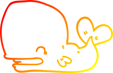 Bir insan tarafından çizilmiş karikatür balinası çizimi