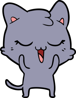 Bir insan tarafından çizilmiş çizgi film kedisi.