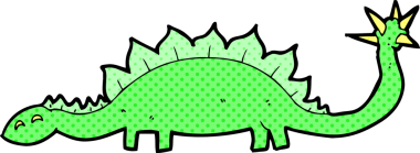 Bir insan tarafından çizilmiş karikatür dinozor.