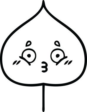 Bir insan tarafından çizilmiş dışavurumsal yaprağın çizgi çizimi