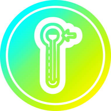 Bir insan tarafından çizilmiş yüksek sıcaklıklı dairesel simge