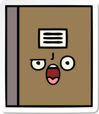 Bir insan tarafından çizilmiş şirin bir çizgi roman çıkartması.