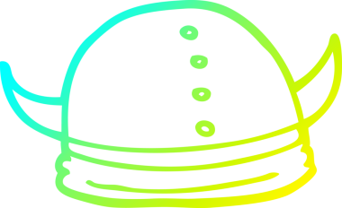 Bir insan tarafından çizilmiş bir Viking miğferinin soğuk çizgi çizimi.