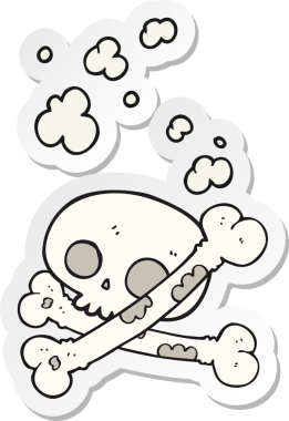 Bir insan tarafından çizilmiş eski bir kemik yığını.