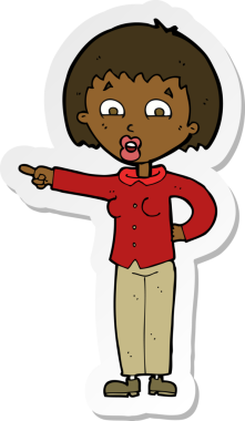 Bir insan tarafından çizilmiş bir karikatür çıkartması.