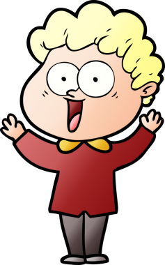 Bir insan tarafından çizilmiş mutlu bir adam.