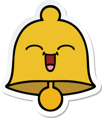 Bir insan tarafından çizilmiş sevimli bir çanın çıkartması.