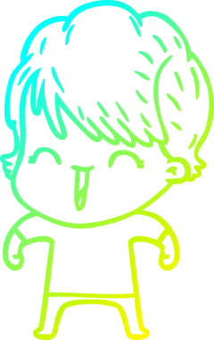 Bir insan tarafından çizilmiş gülen bir karikatür çizimi.