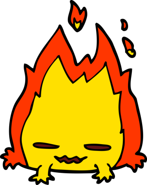 karikatür karalama ateş iblis bir insan tarafından çizildi