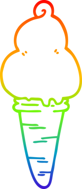 gökkuşağı gradyanı çizimi bir insan tarafından çizilmiş dondurma çizgi filmi