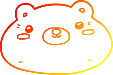 Bir insan tarafından çizilen çizgi film ayısının sıcak çizgi çizimi