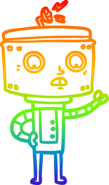 gökkuşağı gradyan çizgisi bir insan tarafından çizilmiş robot çizgi