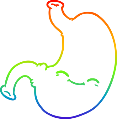 gökkuşağı gradyan çizimi bir insan tarafından çizilmiş bir karikatür midesi