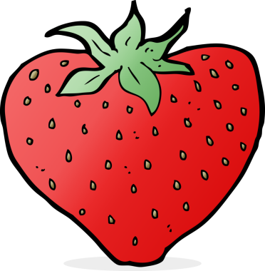 Bir insan tarafından çizilmiş çilek çizgi filmi.