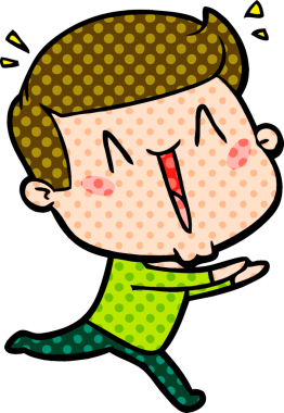 Bir insan tarafından çizilmiş heyecanlı bir çizgi film.