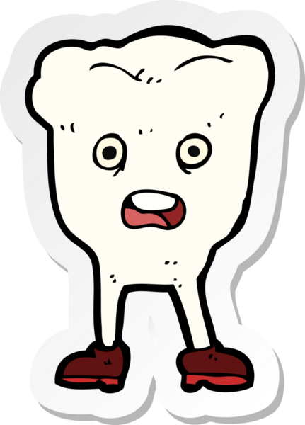 Bir insan tarafından çizilmiş çizgi film dişinin çıkartması.