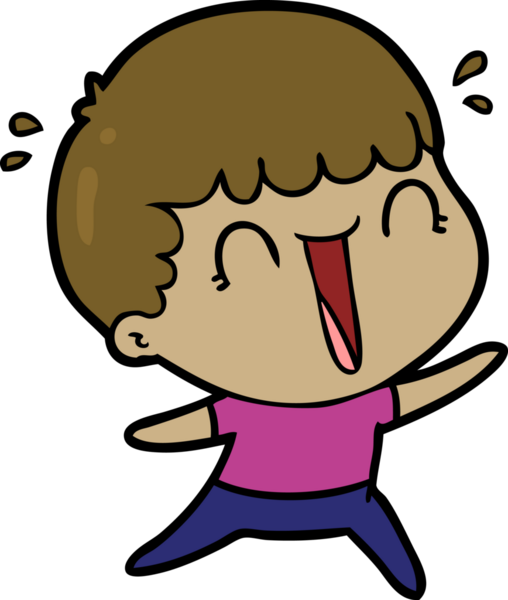 Bir insan tarafından çizilmiş gülen karikatür adam.