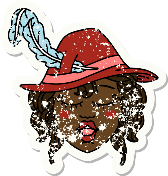 Retro Dövme Tarzı İnsan Ozan Karakteri Bir İnsan Tarafından Çizilmiş