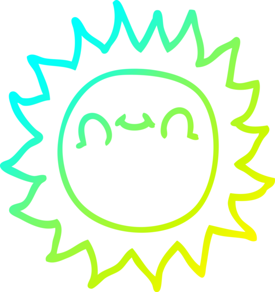 Bir insan tarafından çizilmiş karikatür güneş ışığı çizimi