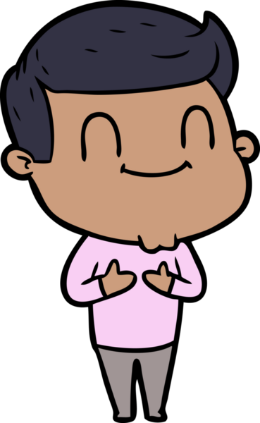 Bir insan tarafından çizilmiş çizgi film dostu bir adam.