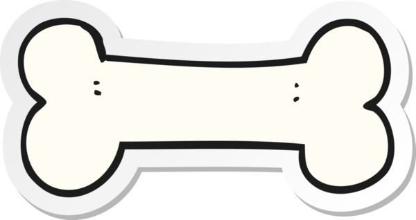 Bir insan tarafından çizilmiş bir karikatür kemiği çıkartması.