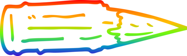 Gökkuşağı gradyan çizgi çizimi Bir insan tarafından çizilmiş ahşap kazık