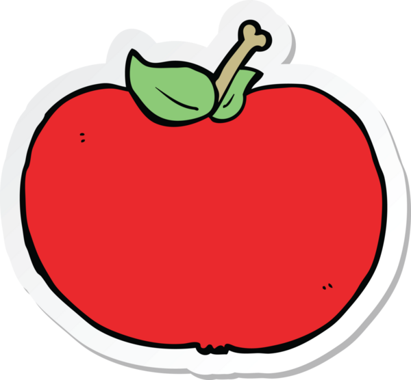 Bir insan tarafından çizilmiş çizgi film elmasının çıkartması.