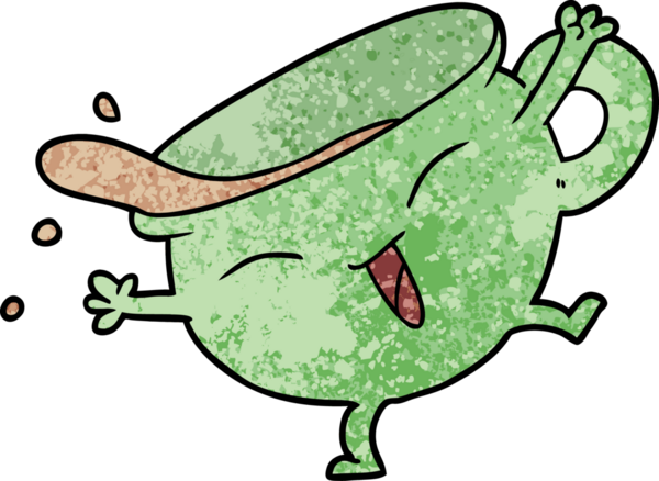 Bir insan tarafından çizilmiş çay fincanı dansı.