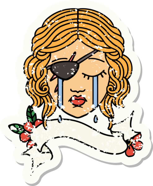 Bir insan tarafından çizilmiş, düzenbaz bir karakterin grunge çıkartması.