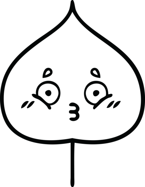 Bir insan tarafından çizilmiş dışavurumsal yaprağın çizgi çizimi