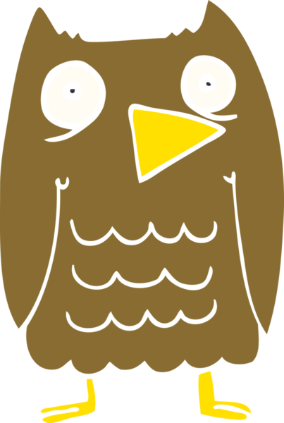 Bir insan tarafından çizilmiş komik karikatür baykuşu.