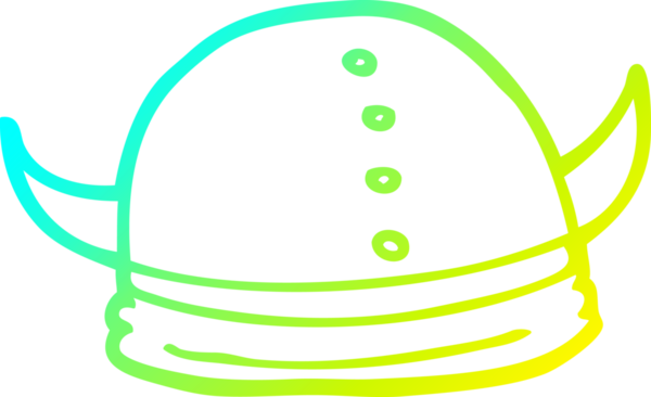 Bir insan tarafından çizilmiş bir Viking miğferinin soğuk çizgi çizimi.