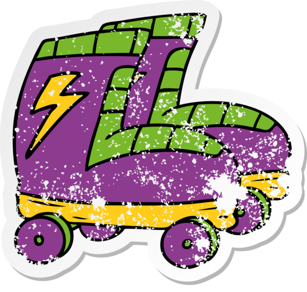 Bir insan tarafından çizilmiş patenlerin çizilmiş karikatürleri.