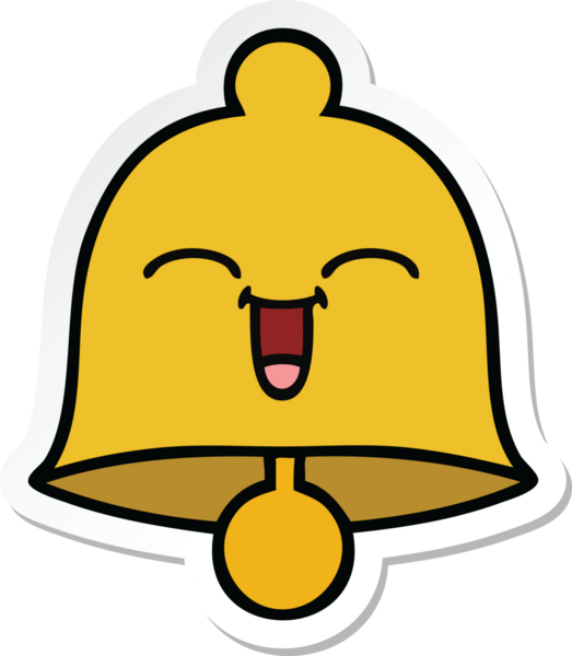 Bir insan tarafından çizilmiş sevimli bir çanın çıkartması.