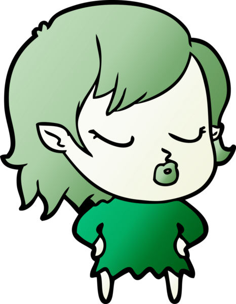 Bir insan tarafından çizilmiş şirin vampir kız çizgi filmi.