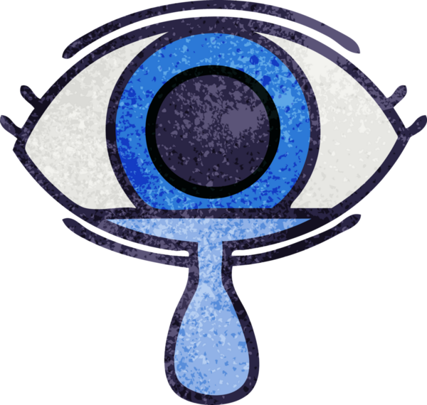Bir insan tarafından çizilmiş ağlayan gözün retro grunge dokusu.