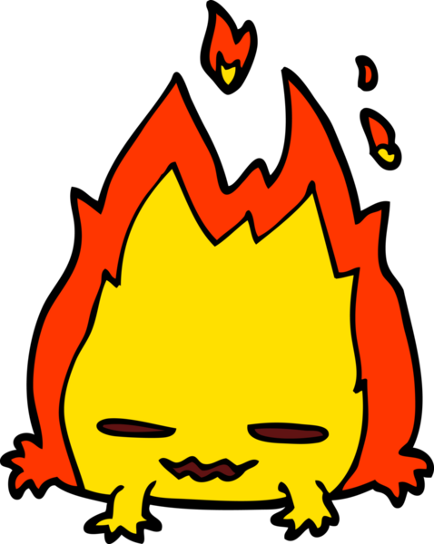 karikatür karalama ateş iblis bir insan tarafından çizildi