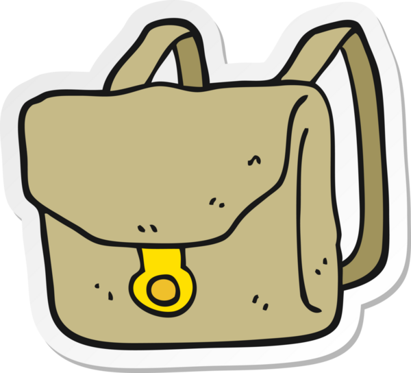 Bir insan tarafından çizilmiş sırt çantasının çıkartması.