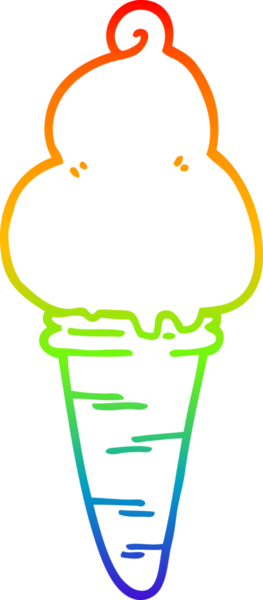 gökkuşağı gradyanı çizimi bir insan tarafından çizilmiş dondurma çizgi filmi