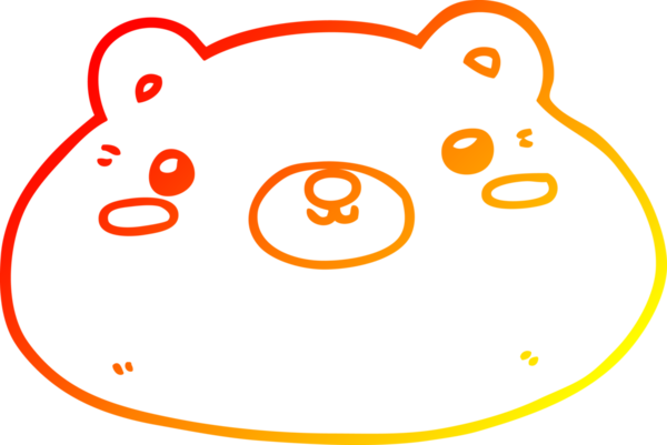 Bir insan tarafından çizilen çizgi film ayısının sıcak çizgi çizimi