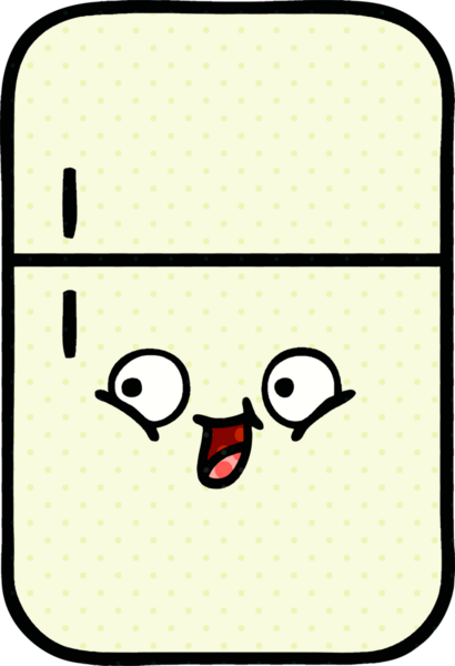 Bir insan tarafından çizilmiş buzdolabı karikatürü.