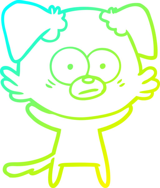 Bir insan tarafından çizilmiş bir köpek çizgi filminin soğuk gradyanı.