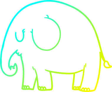 Bir insan tarafından çizilmiş bir karikatür fili çizimi