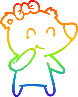 Bir insan tarafından çizilmiş dişi ayı çizgi filmi.