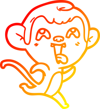 İnsan tarafından çizilmiş çılgın bir çizgi maymunun sıcak çizgi çizimi