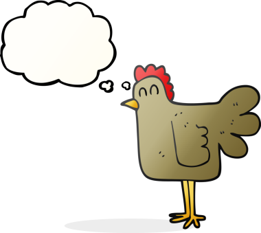 Bir insan tarafından çizilmiş serbest çizim baloncuk çizgi film tavuğu