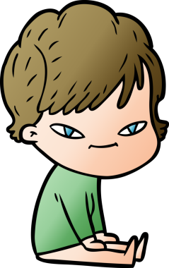 Bir insan tarafından çizilmiş mutlu bir kadın.